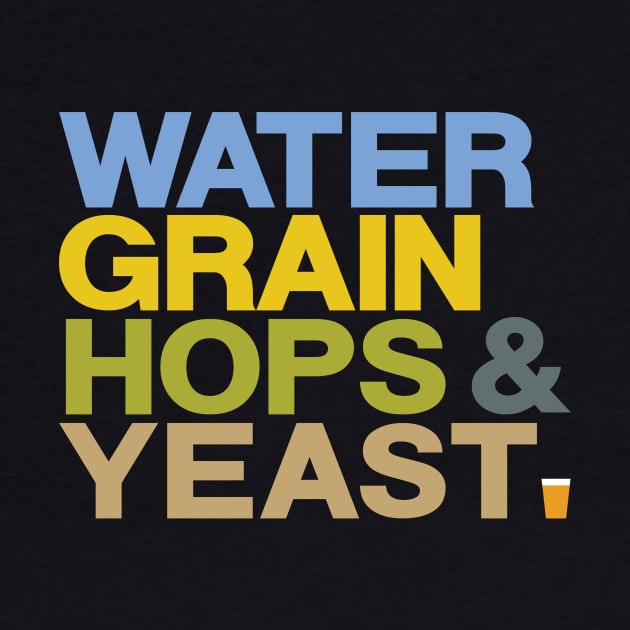 WATER GRAIN HOPS & YEAST - coloured by HtCRU